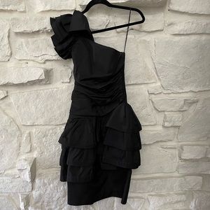Vintage 80s, One-Shoulder Cocktail Dress